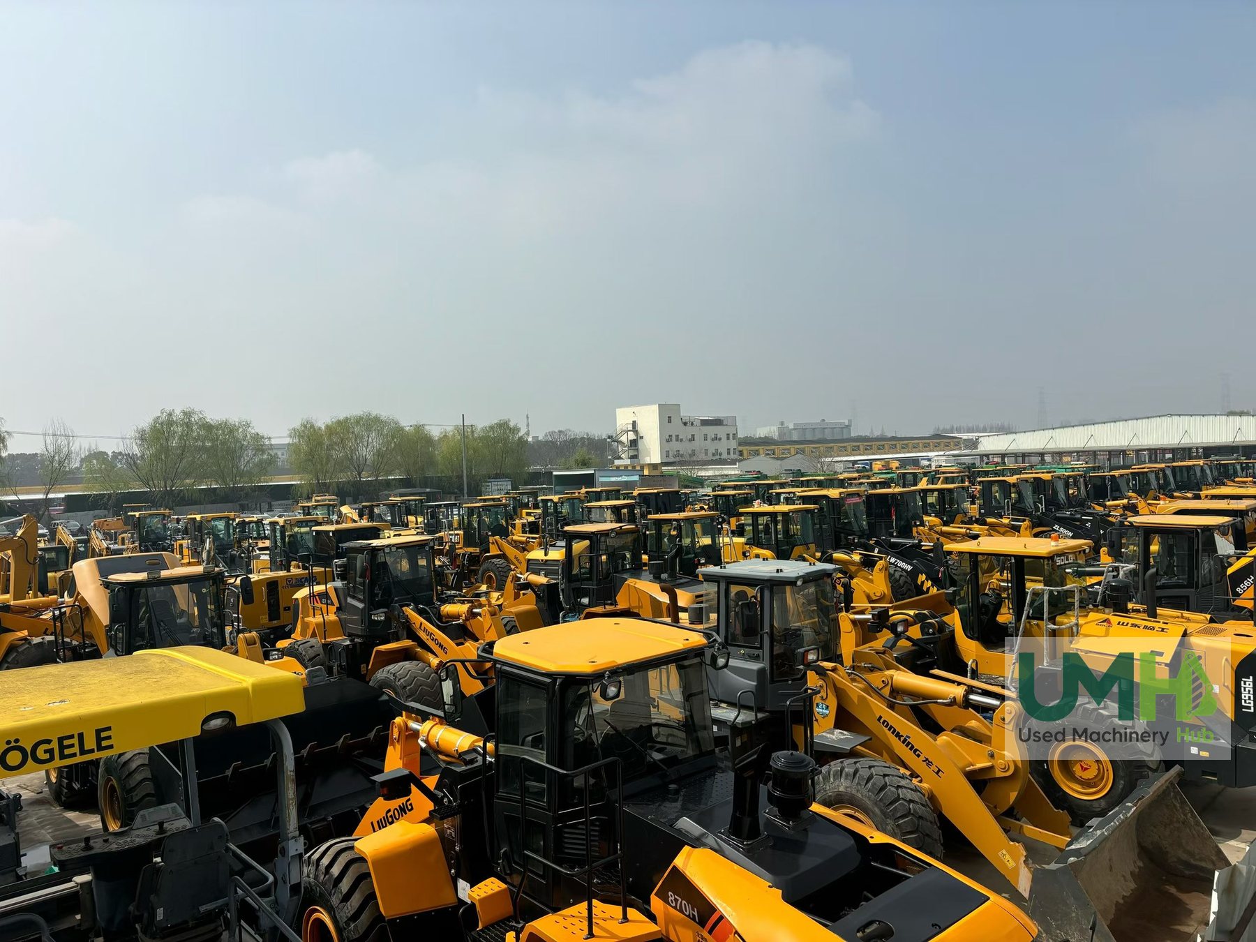 Large inventory of used wheel loaders